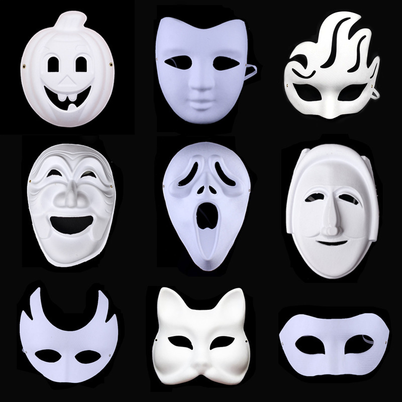 ハロウィーンマスク空白パルプ児童彩色絵diy手描きカボチャフェイスブック卸売り幼稚園プレゼント|undefined