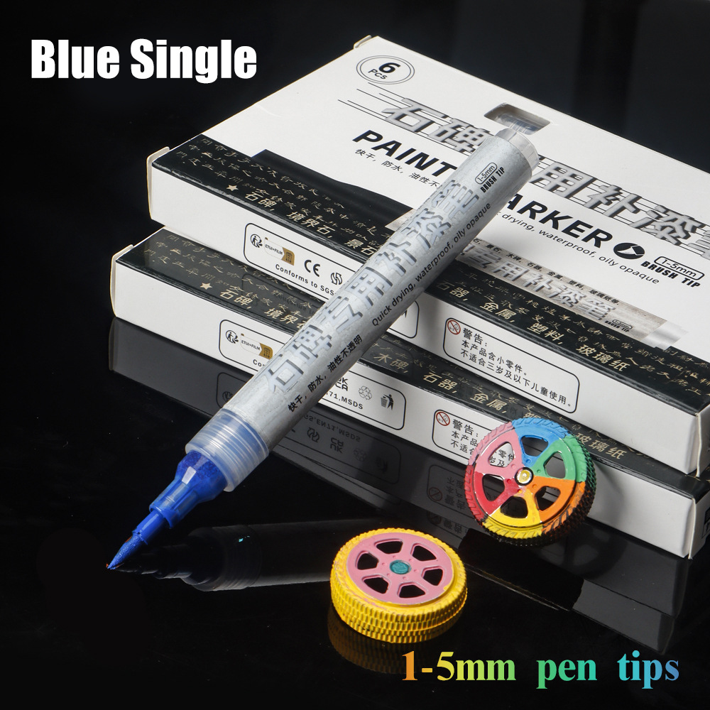 12 colores bolígrafo de pintura blando conjunto de cepillo aceitoso graffiti bolígrafo de pintura impermeable no desvanecido bolígrafo al por mayor