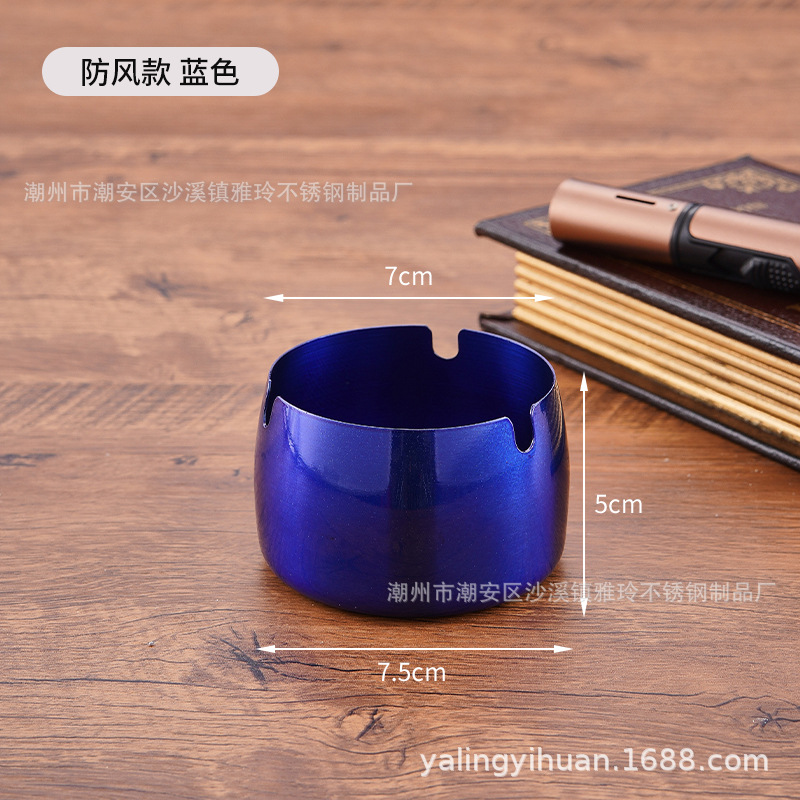 Cenicero de acero inoxidable dorado grueso, resistente y elegante, ideal para bar o cafetería, venta directa de fábrica