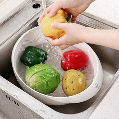 淘米神器淘米籃洗菜盆瀝水篩子小號水果濾水家用廚房多功能筐塑料