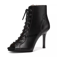 绑带靴爵士舞专用高跟鞋性感跳舞HEELS舞鞋短靴鞋子舞蹈鞋女凉鞋