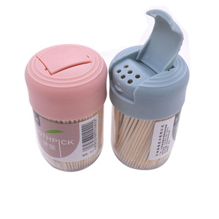 917-9 Double-headed Bamboo Toothpick Portable Tube Bamboo Toothpick Double-headed Toothpick Tooth Removal Artifact Small Flip Cover