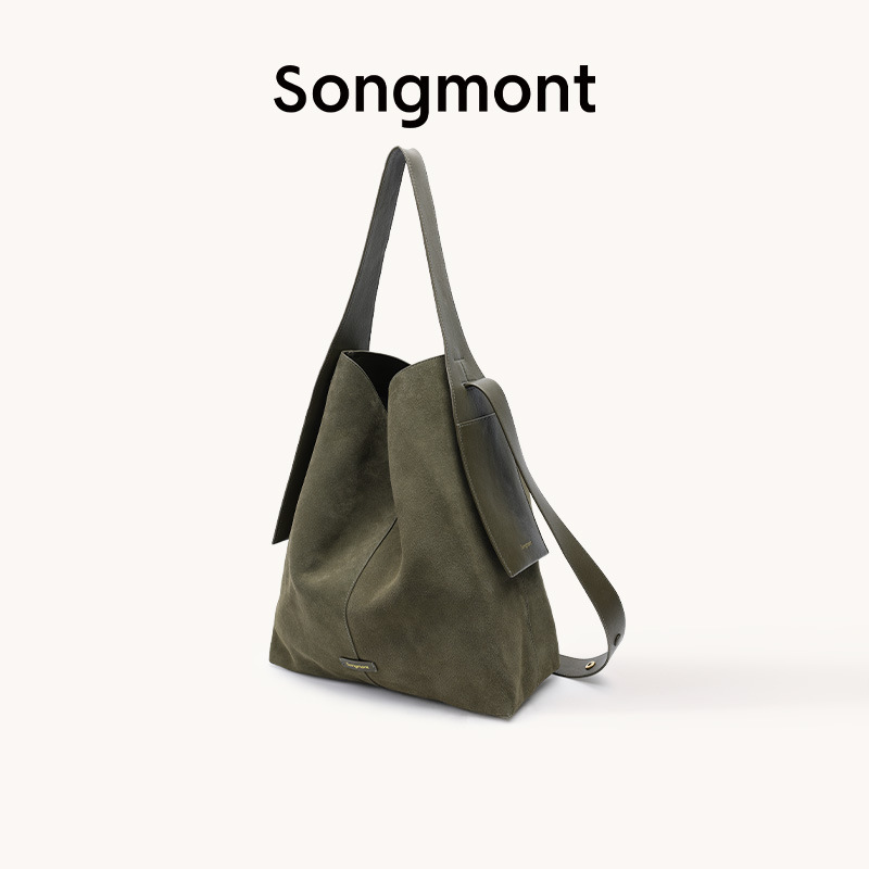 【李娜同款】Songmont山下有松大号麂皮绒挂耳托特通勤单肩斜挎包|undefined