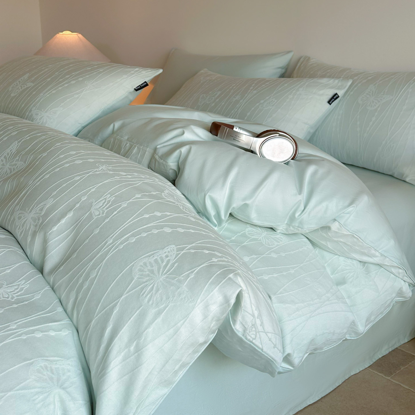 A clase Jacquard 60 cama de cuatro piezas de algodón 100% algodón ligero de lujo de alta calidad sábanas de cama de tres piezas