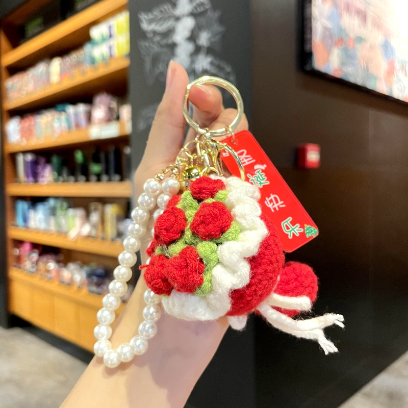 教师节礼物2025新款送女老师手捧花钥匙扣谢师礼毛线花束挂件成品|undefined