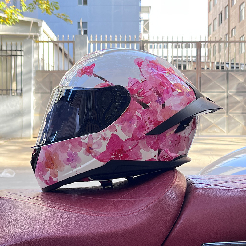 Casco de motocicleta Orz para hombres y mujeres, casco integral de verano con gran alerón trasero para todas las estaciones, certificado por DOT, transfronterizo.