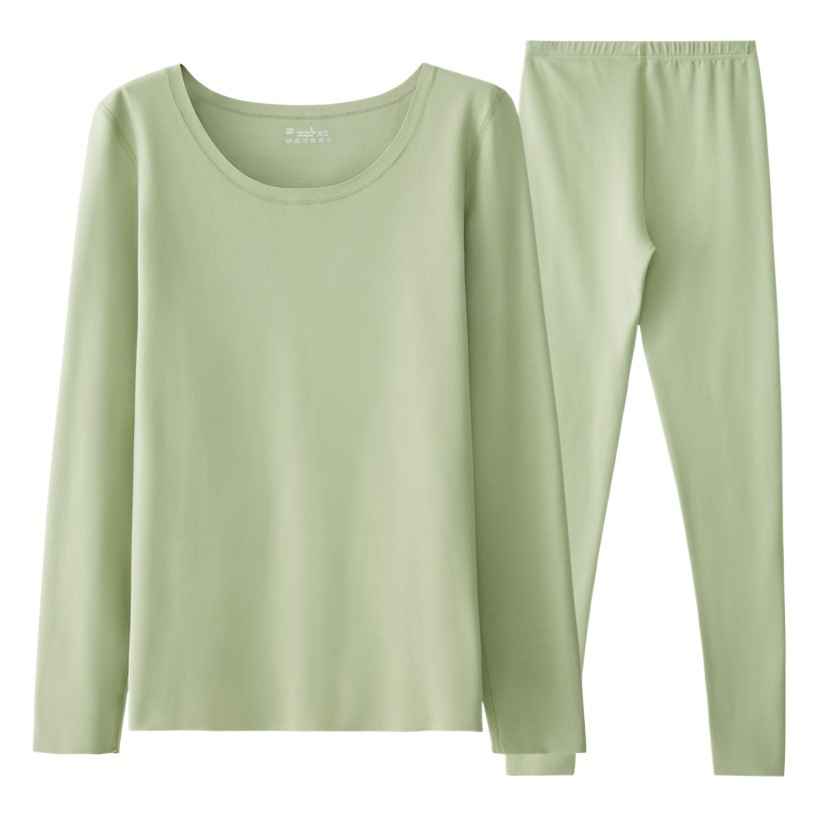 Otoño e invierno de ropa interior térmica de terciopelo traje de mujer sin costuras calefacción con forro polar ropa interior ropa de otoño pantalones largos traje térmico antibacteriano mujeres