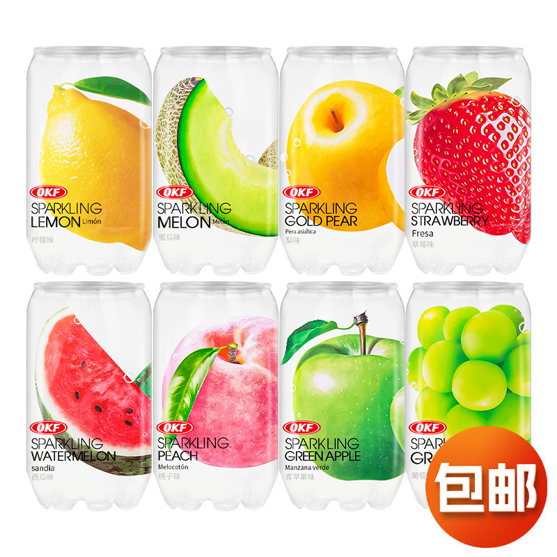 韩国进口水果味气泡水碳酸饮料西瓜莓味高颜值网红汽水饮品