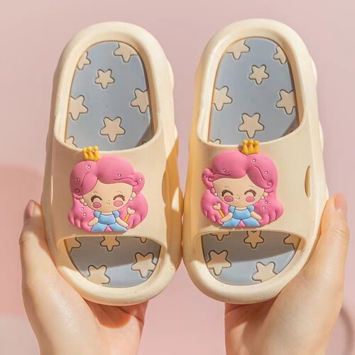 Children's summer slippers for girls cartoon cute indoor soft-soled non-slip bathroom baby boy slippers with poop feeling