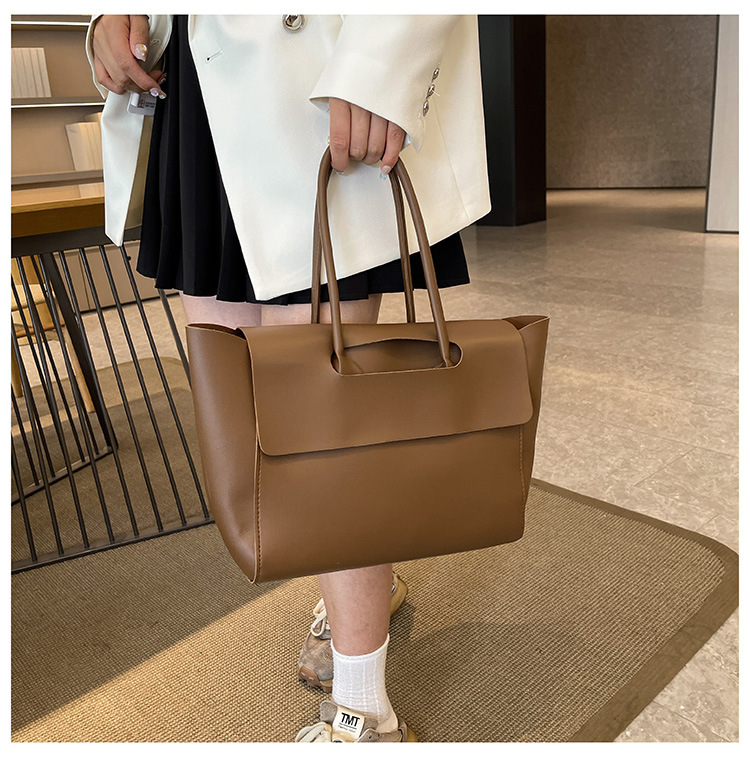 2024 Donna Nuovo Lare Capacità Alta Qualità Texture Semplice Tempo Libero Colore Solido PU Versatile Trendy Portatile Ascellare_voghion.com