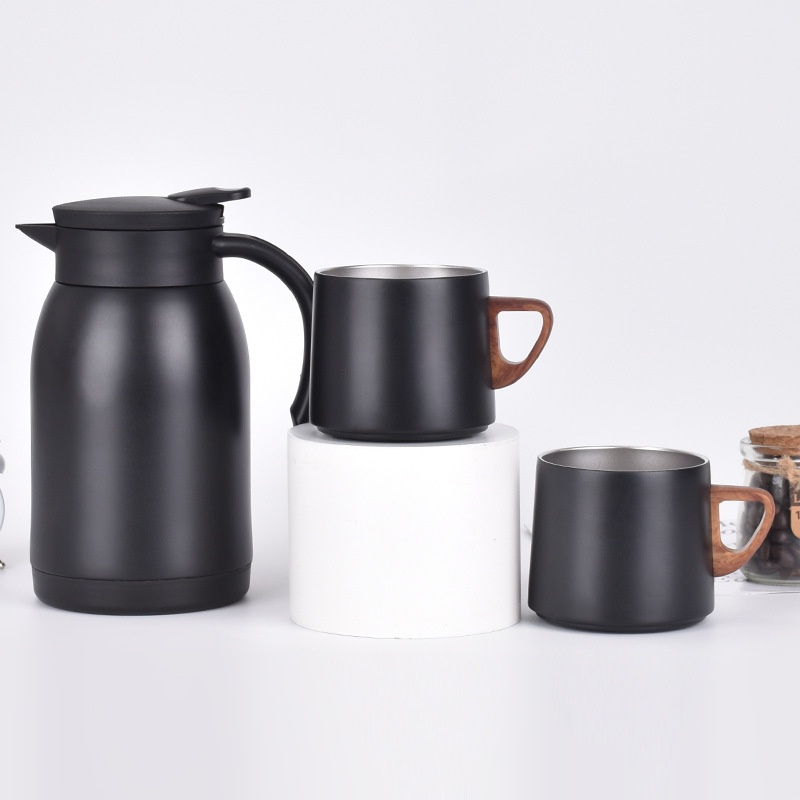 304 de acero inoxidable hogar olla térmica de gran capacidad portátil Oficina camping hervidor de agua doble ASA cafetera de vacío