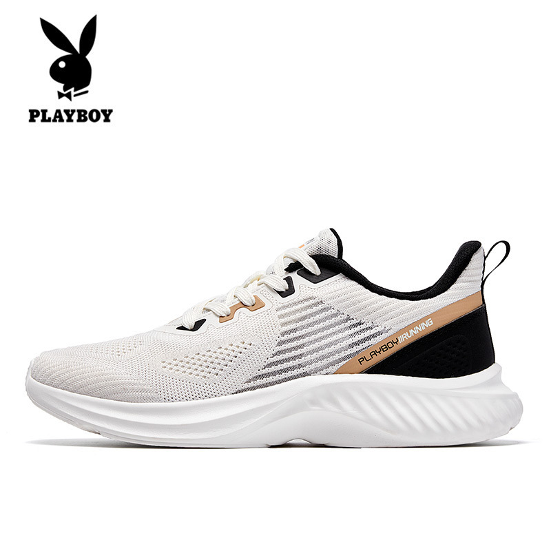 Playboy Summer Breathable Mesh Running Shoes for Men, Sports Thick-Soled, Shock-Absorbing, Wear-Resistant, Breathable, Comfortable Jogging Shoes