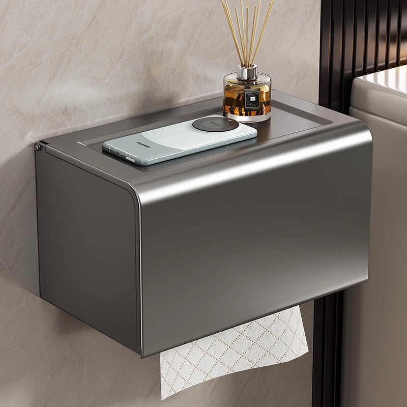 Bathroom Toilet Paper Box Space Aluminum Waterproof Toilet Tissue Roll Paper Storage Rack Punch-Free Hotel Wall-Mounted Paper Box Bathroom Toilet Paper Box Space Aluminum Waterproof Toilet Tissue Roll Paper Storage Rack Punch-Free Hotel Wall-Mounted Paper Box
