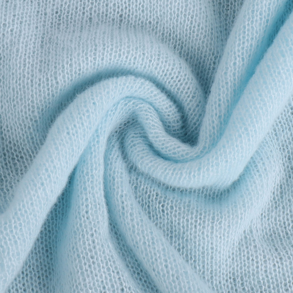 Áo cardigan dệt kim nữ cổ chữ V dáng rộng mỏng nhẹ — Màu xanh dương chi tiết 22