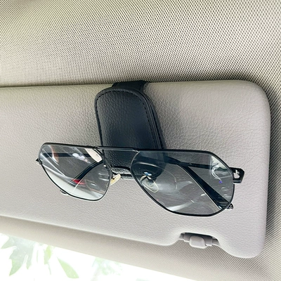 Car-Mounted Glasses Clip, Glasses Holder, Sun Visor Sunglasses Clip, Car Sunglasses Clip, Card Clip, Storage Clip, Sun Visor Storage (Car Glasses Clip/Bill Clip) - black