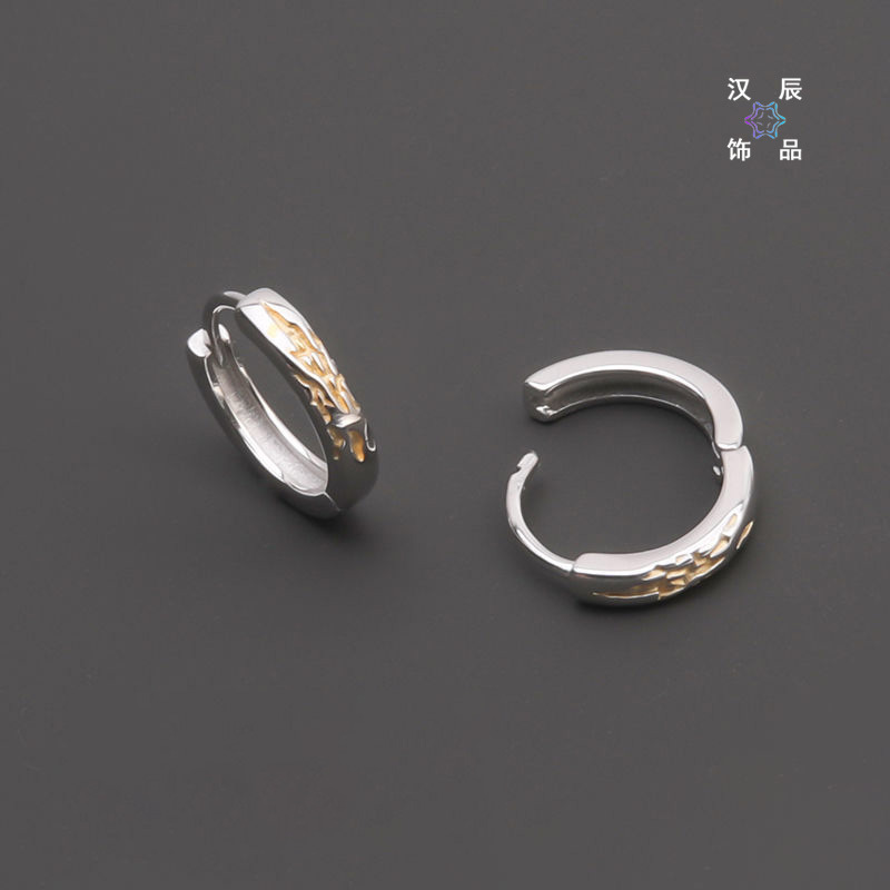 2023 new earrings men's simple Ruan handsome niche design high-end Cold style trendy personalized men's earrings