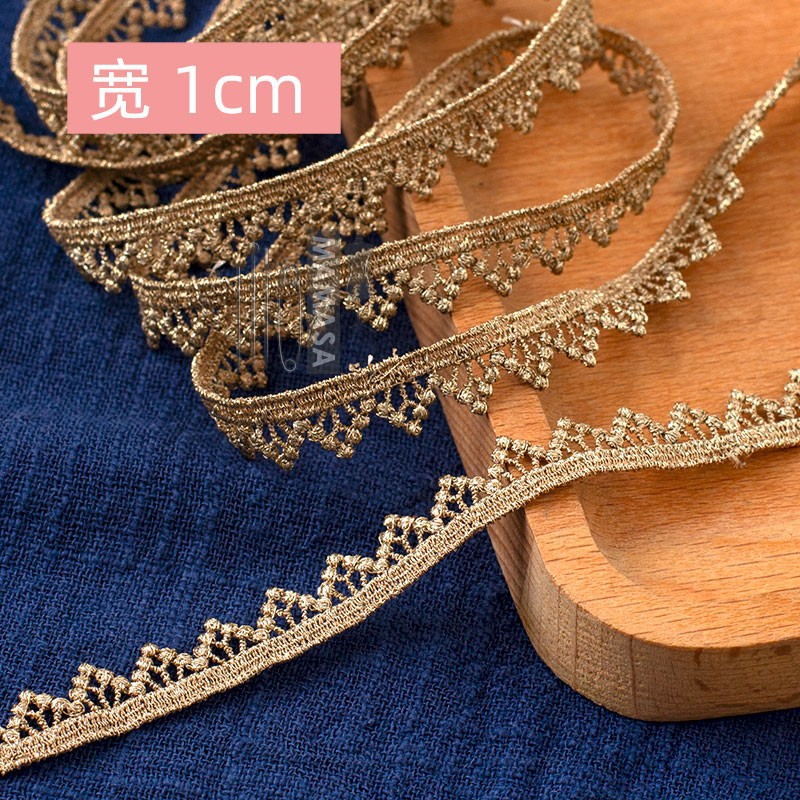 hilo de oro bordado soluble en agua rosa oro encaje encaje DIY ropa hecha a mano lolita accesorios fabricantes al por mayor