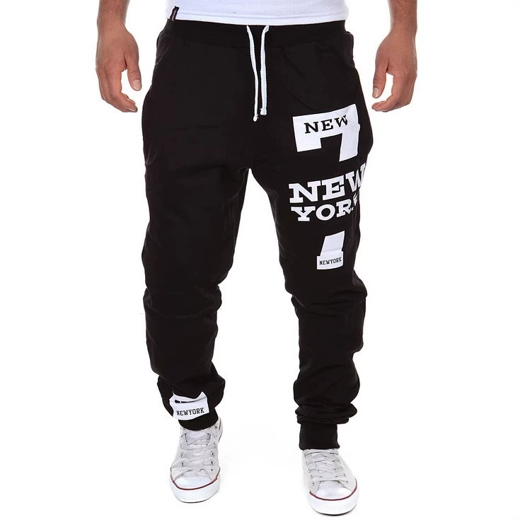 Foreign Trade Leisure Sports Pants Digital 7 Printed New York letters Wish sports pants 1413-k03 -> Прогресс спортивные брюки для занятий спортом, цифровая печать 7, надпись Нью-Йорк, спортивные брюки 1413-к03