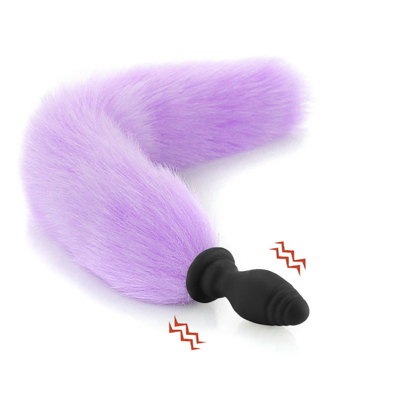 Sexy reemplazable Fox cola de silicona vibración anal plug back corte masturbación SM suministros para adultos entrega al por mayor
