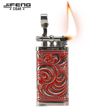 JIFENG季风个性时尚复古雕花精美做旧雪茄专用打火机