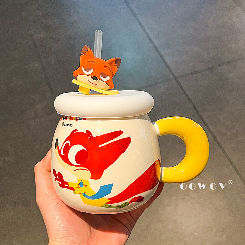 Mad Animal City Judy cerámica taza de agua de alto valor de la cara para niños oficina en el hogar regalo de cumpleaños