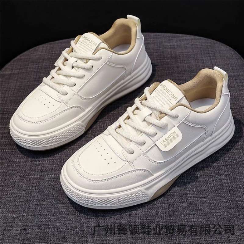 Zapatos gruesos, zapatos deportivos, 2025, zapatos blancos de cuero de estilo explosivo, zapatos de mujer de todo fósforo de nuevo estilo para mujer, zapatos de fondo de otoño, zapatos casuales