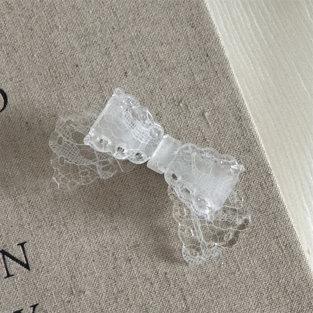 Design Sense Lace Pattern Bow Duckbill Clip All-match Distinctive Hairpin Hairband Bangs Clip Side Clip Hair Accessories_voghion.com