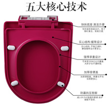 彩色马桶盖子家用通用加厚马桶圈坐垫圈盖U型圆形卫生间坐便器盖