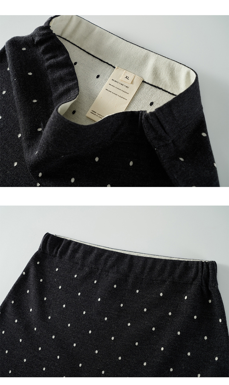 Chic GraceChic GraceChic GraceChic German Yangzi Yarn With Hanging Tag Xiaohe Fine Wool Polka Dot Round Neck Cardigan Polo Collar Sleeve Half_voghion.com