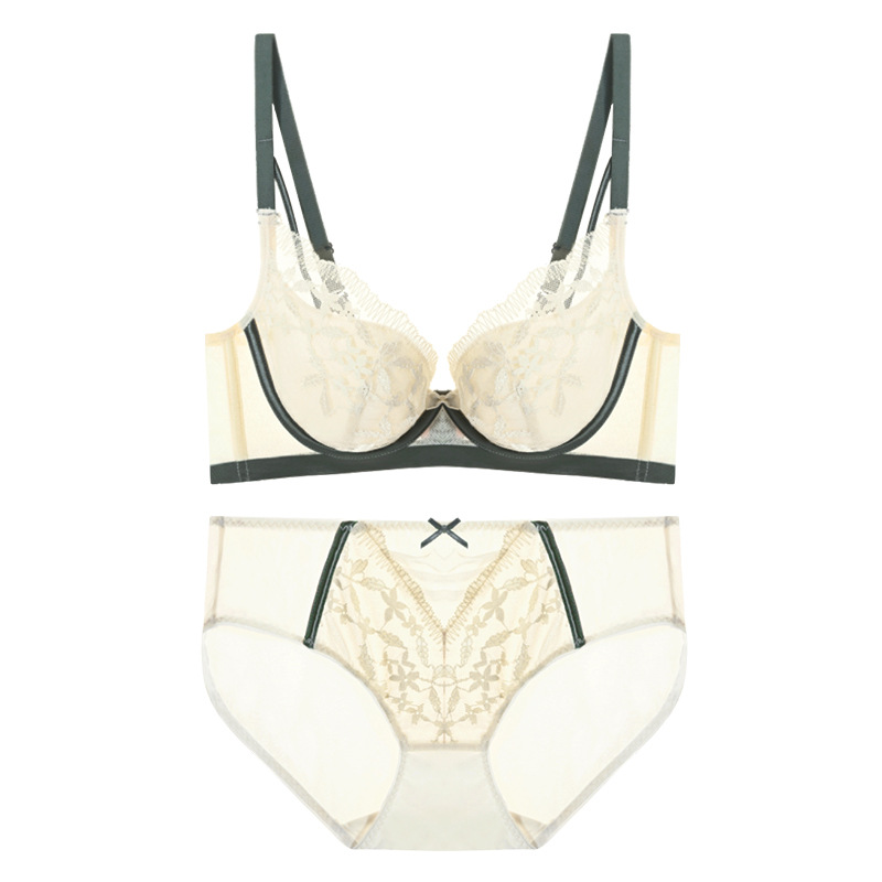6096 estilo francés sexy bordado de encaje push-up ropa interior de las mujeres pecho grande pequeño soporte superior sujetador ajustable traje de verano