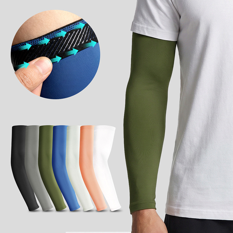 Spot Wholesale Solid Color Thin Elastic Arm Guards for Men and Women Summer Outdoor Driving and Riding Fishing Sun Protection Ice Sleeves
