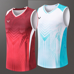 New Badminton Uniform Men's Sleeveless Vest Breathable Volleyball Uniform Summer Student Tennis Uniform Competition Uniform Quick-Drying Clothing 848