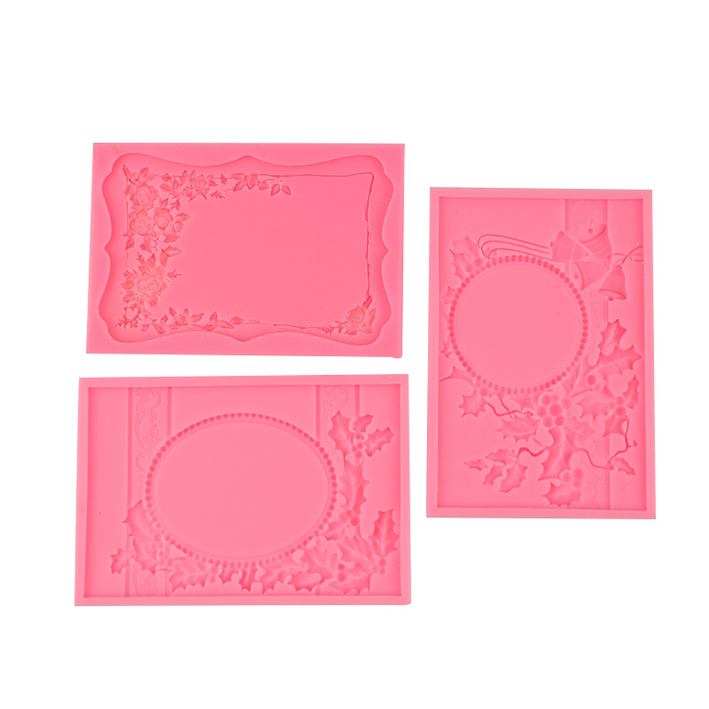 Marco de fotos Molde fondant de silicona europea retro pastel de bricolaje horneado chocolate epoxi accesorios decorativos