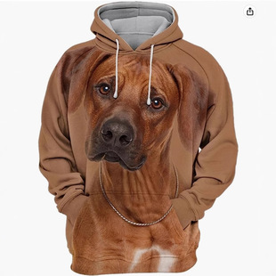 Men's autumn and winter fashion cross-border e-commerce independent station 3D printing hoodie cute animal dog fashion leisure
