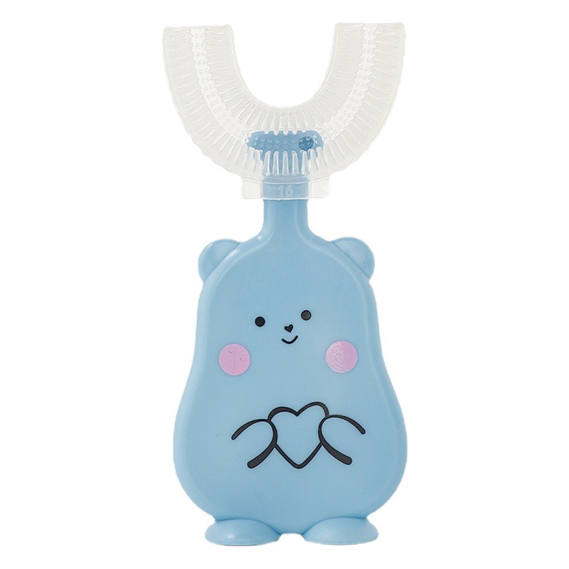 U-Shaped Children's Baby Toothbrush for Ages 2-12, Creative Cartoon Manual Pp Silicone Export Hot-Selling Baby Teeth Brush