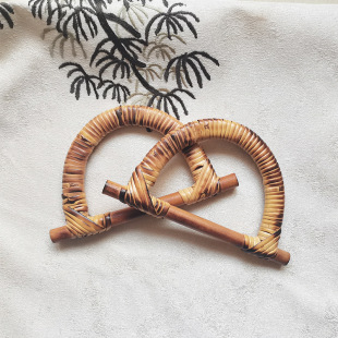 Hakka craft factory direct wholesale rattan woven luggage handle accessories decorative crafts