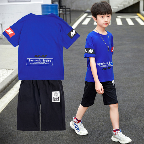 Children's Summer Sports Leisure Set - 2024 New Style, Two-Piece Short Sleeve Set for Big Kids, Korean Version Trendy