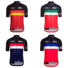 SKY车队版男竞技版自行车短袖上衣轻薄透气骑行服速降服批发销售