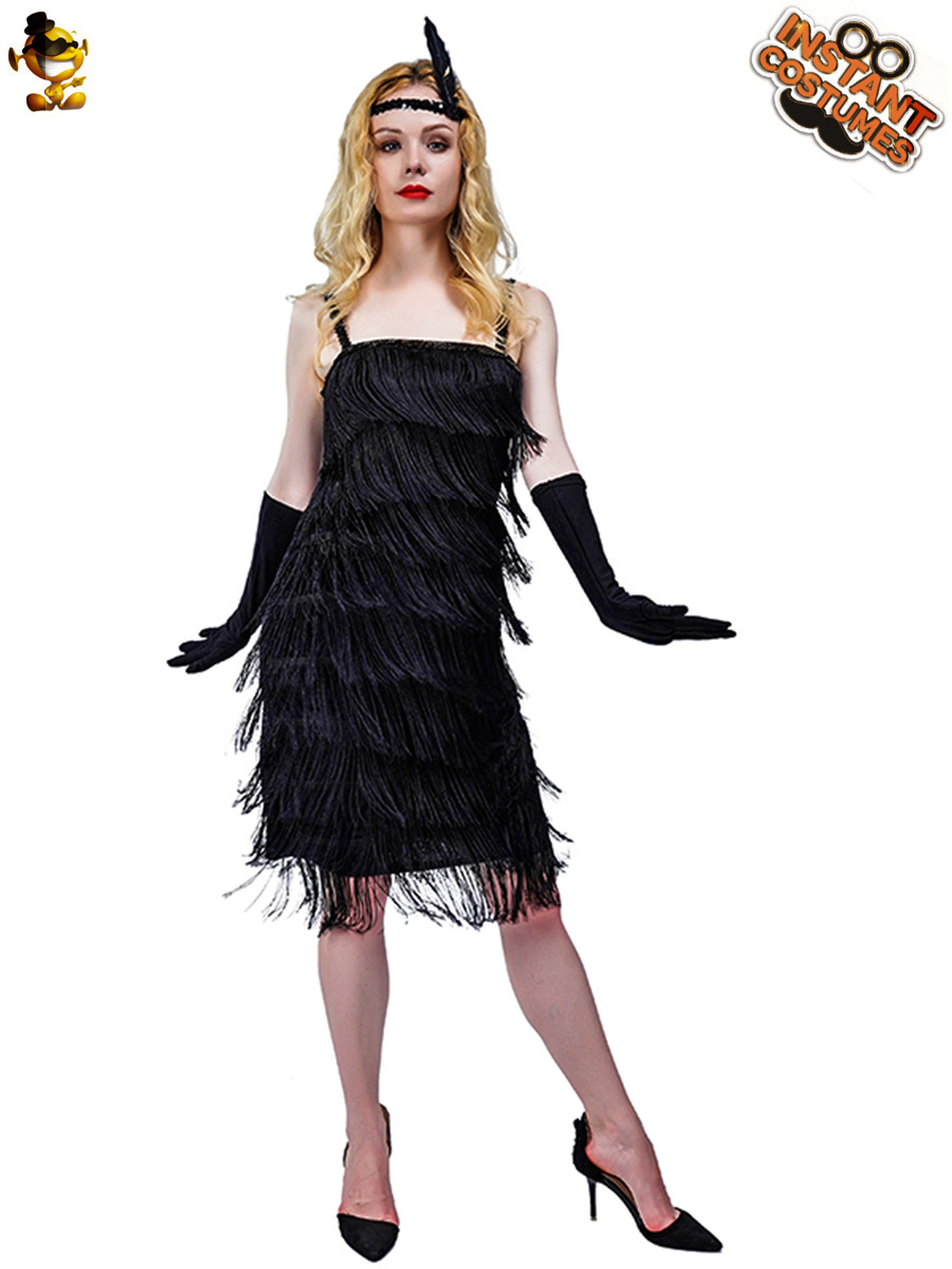 Disfraz de Carnaval para Mujer Adulta, Vestido Retro con Flecos, Estilo Años 30, para Actuación o Mascarada image 3