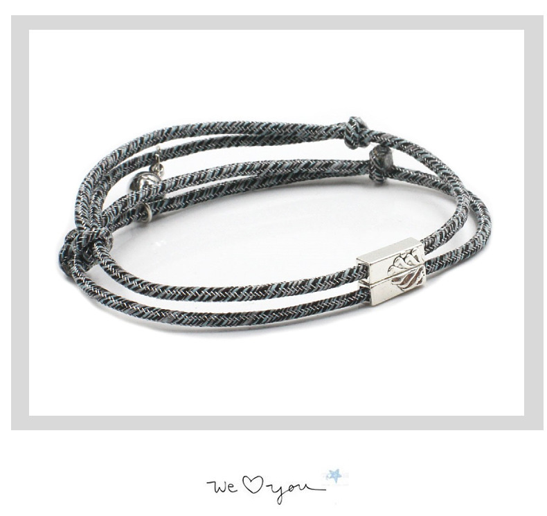 14g Weight Bracelets Classification rope Chain Material Woven Chain Chain Type 1 Pair Quantity Retro Geometric Alloy Rope Woven Chain String Bracelets Wholesale