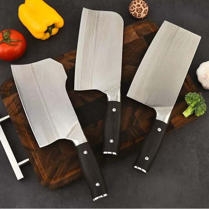 厨房家用锈钢菜刀仿木柄厨师专用切片切菜刀锋利超快刀具江湖刀