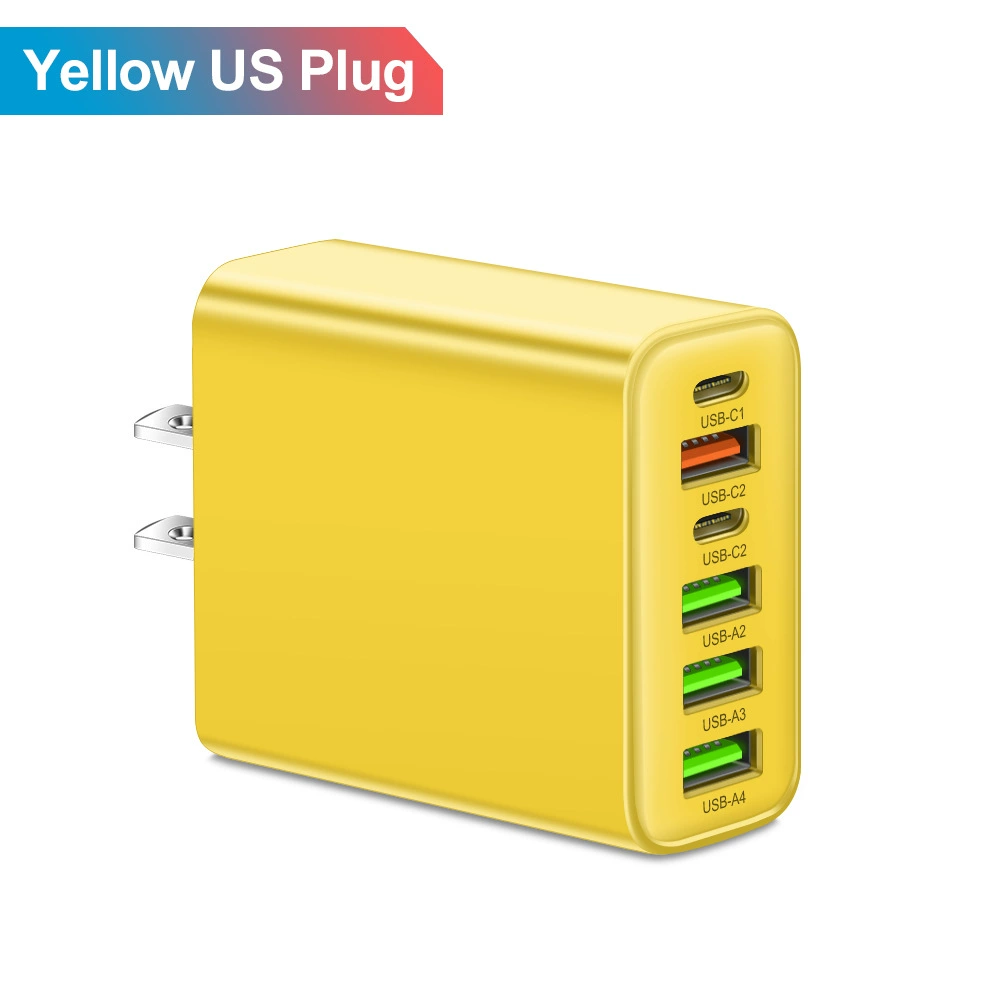Многоразъемный зарядное устройство для мобильного телефона 2Type-C PD+4 USB, путешествия, зарядка 3.1A, кросс-блейз, оптом