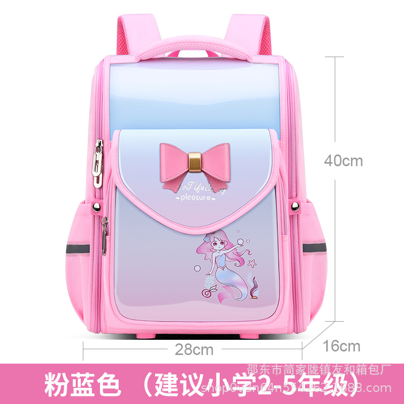 Venta al por mayor bolsa de cuero nueva bolsa de escuela primaria estudiante mochila arco de una sola pieza mochila para niños mochila femenina