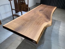 黑胡桃木大板胡桃木實木大板桌茶桌胡桃木會議桌現代簡約實木茶桌