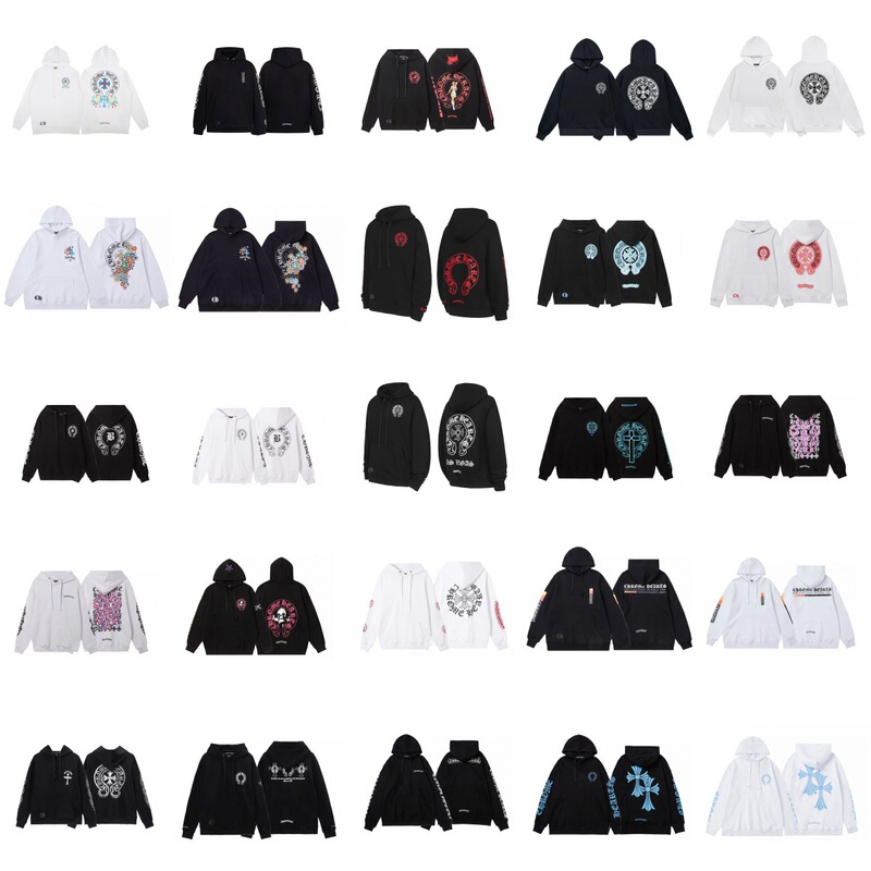 Cross-Border High-Quality European and American Chrome Heart New Style Hooded Loose Sweatshirt for Men and Women, Couple Style