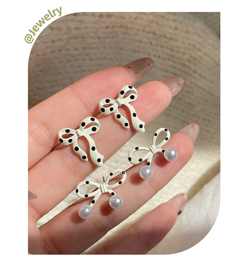 1 Pair Bow Knot Sweet Alloy Enamel Ear Studs display picture 5