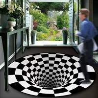 3D-торцевый круговой ковер с вихрем, оптическая иллюзия, стирается, диаметр 40–200 см