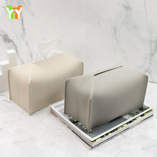 ins Wind Car Tissue Box Korean Style Household Tissue Cover Small Square Leather Tissue Bag Spot Supply