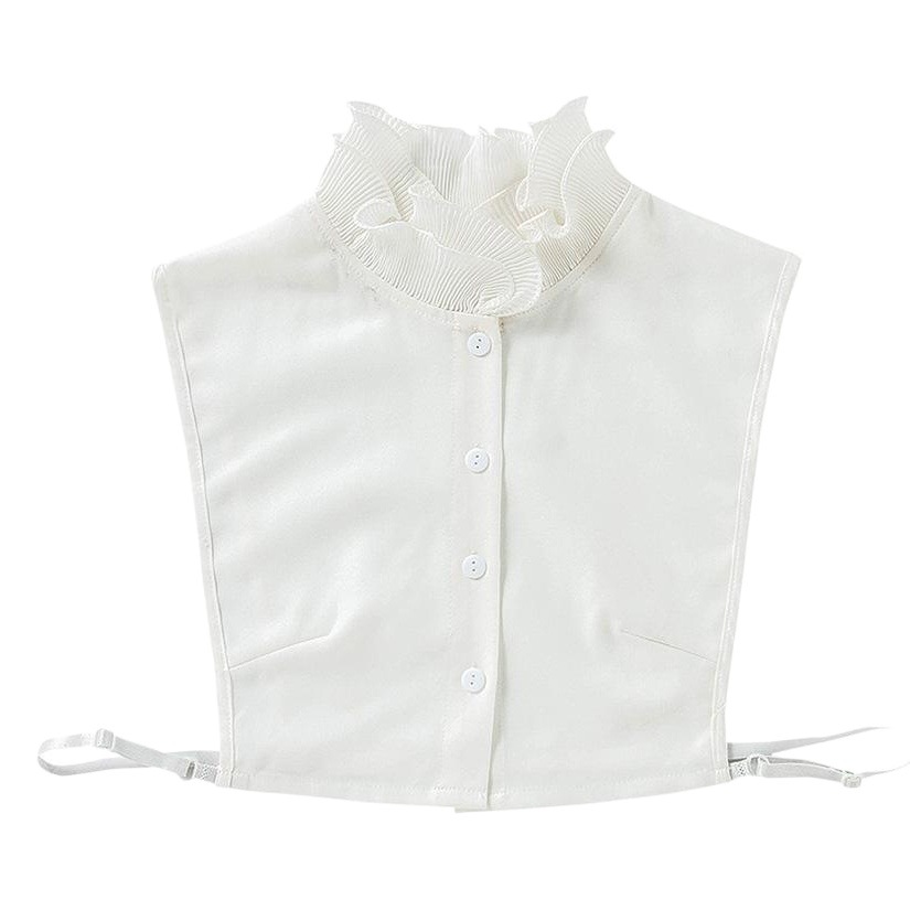 Chal decorativo con volantes 2024 nueva versión coreana de primavera y otoño damas que reducen la edad cuello falso cuello falso encaje cuello falso