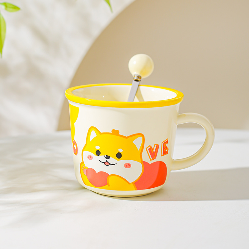 Diseño de nicho de oficina taza de agua, taza de dibujos animados, taza de marcas de animales, taza de desayuno de leche para parejas